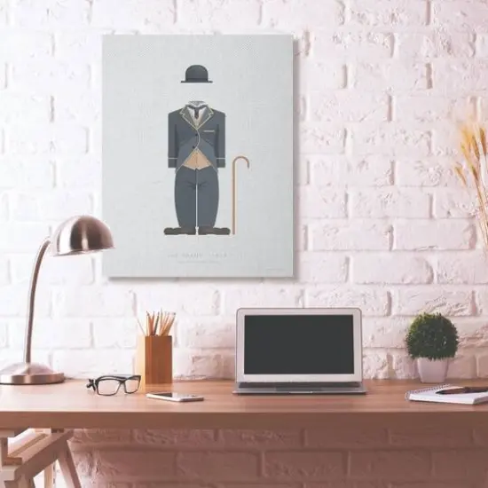 Stupell Industries Charlie Chaplin Minimalist Illustration Canvas Wall Art {3}