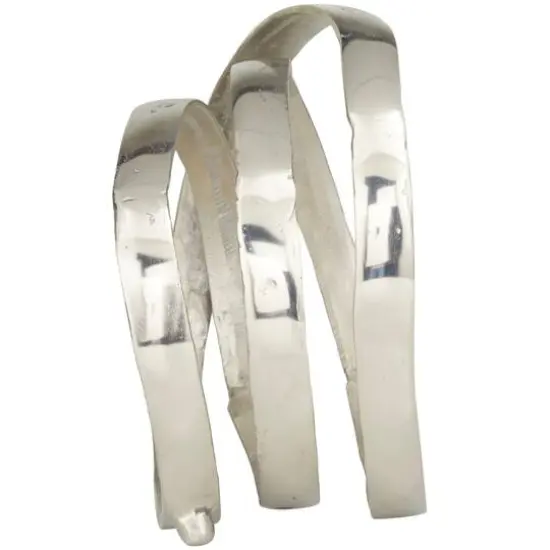 13" Aluminum Looped Abstract Sculpture Silver {7}