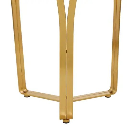 Gold Metal Contemporary Accent Table 23" x 16" x 16" {5}