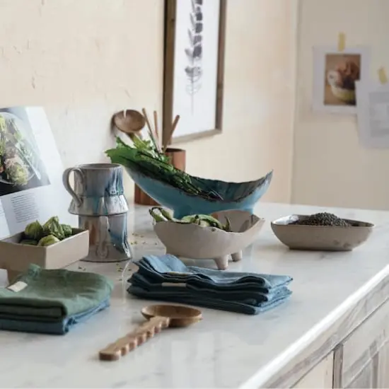 Hello Honey&reg; 11.5" Multicolor Organic Spectrum Stoneware Footed Bowl {5}