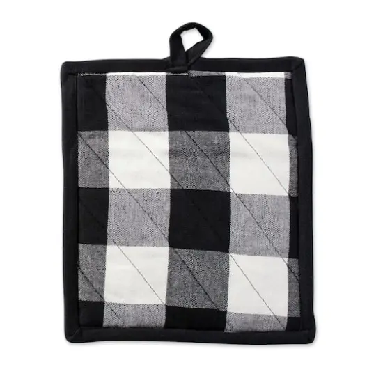 Black Buffalo Check Potholder & Dishtowel Kitchen Set {3}