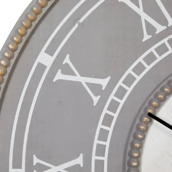 30" Gray Wood Farmhouse Wall Clock {3}