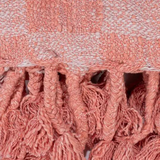 Hello Honey&reg; Pink Geometric Throw Blanket with Braided Fringe {7}