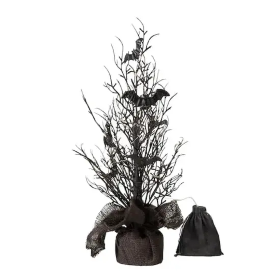 Glitzhome&reg; 20" Lighted Halloween Bats Table Tree Decor {5}