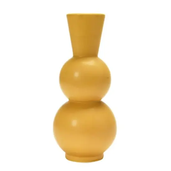 Hello Honey&reg; 9" Yellow Spheres Stoneware Vase {5}