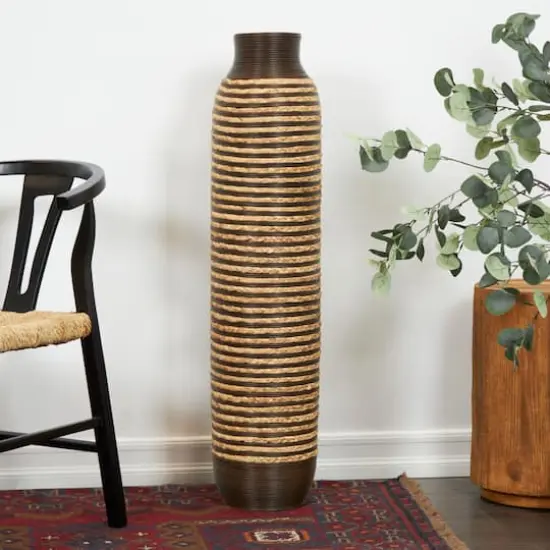 40" Brown Seagrass Handmade Vase {5}