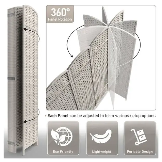 Sorbus Folding Divider Panel Beige {4}