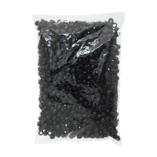 John Bead 9mm Opaque Plastic Pony Beads, 1,000ct. Black {6}