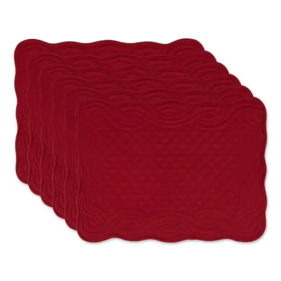 DII&reg; Quilted Farmhouse Placemats, 6ct. Cranberry {1}