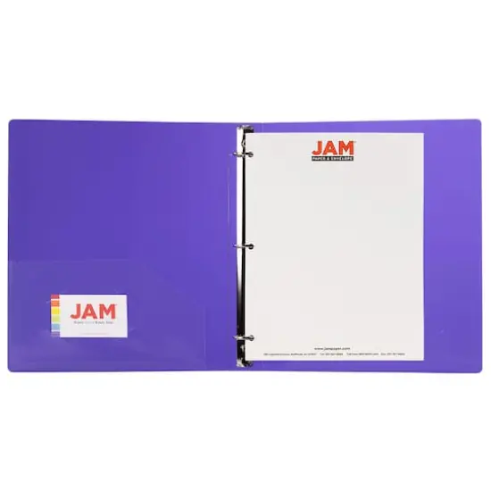 JAM Paper Glass Twill Plastic 3-Ring Binder Purple {5}