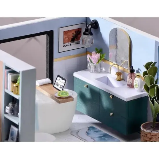 Wizardi Miniature Roombox: House on the Riviera Dollhouse Kit {10}