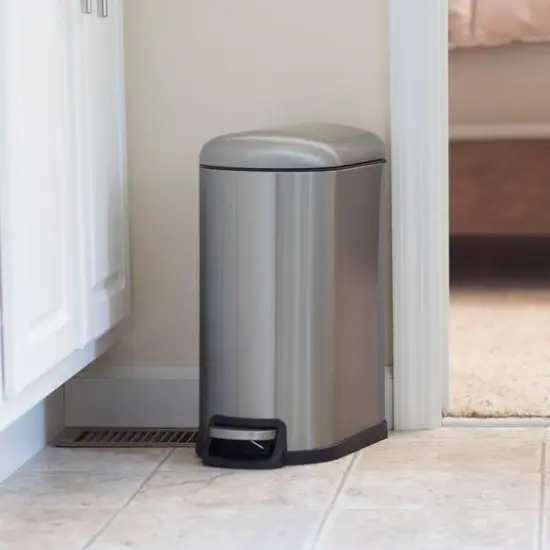 Household Essentials 2.6 gal. Slim Stainless Steel Trash Can {3}