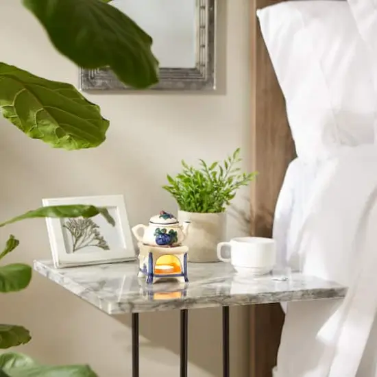 Porcelain Teapot Stovetop Candle Oil Warmer 3.87" x 3.12" x 5.37" {6}