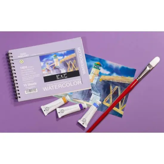 Pro Art&reg; 140lb. Wired Watercolor Paper Pad, 5" x 7" {5}