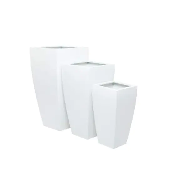 White Modern Planter, Set of 3" 30", 25", 20" {4}