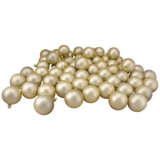 60ct Matte Champagne Gold Shatterproof Ball Ornaments {3}