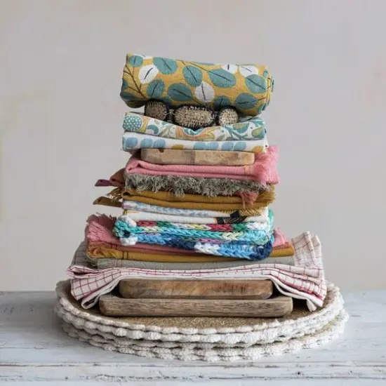 Hello Honey&reg; 8" Multicolor Square Cotton Crocheted Pot Holder Set {3}