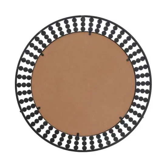 Black Metal Bohemian Wall Mirror, 31" x 2" x 31" {5}