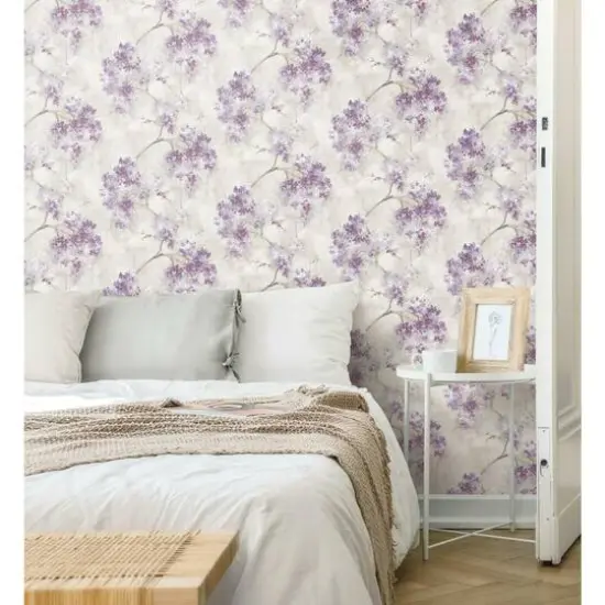 RoomMates Weeping Cherry Tree Blossom Peel & Stick Wallpaper Purple {6}