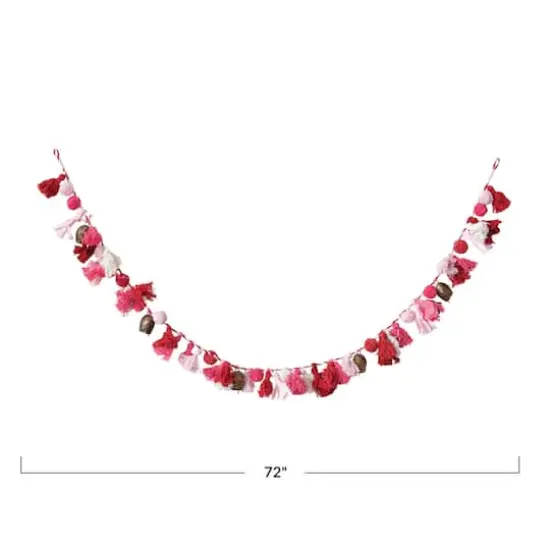 Hello Honey® 6ft. Multicolor Handmade Recycled Cotton Tassel & Bell Garland {5}