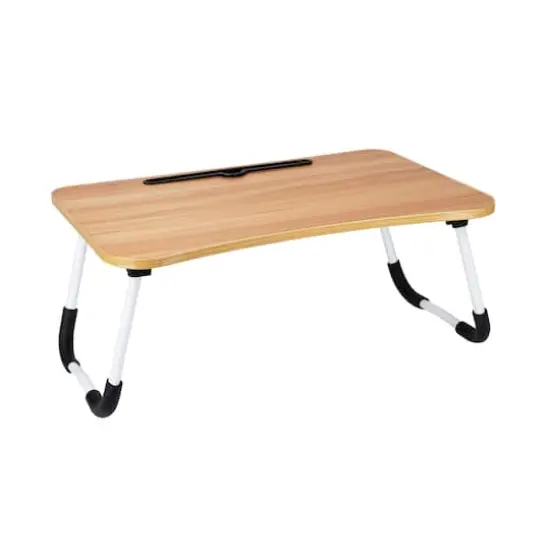 Mind Reader Freestanding Portable Foldable Lap Desk with Fold-Up Legs Beige {1}