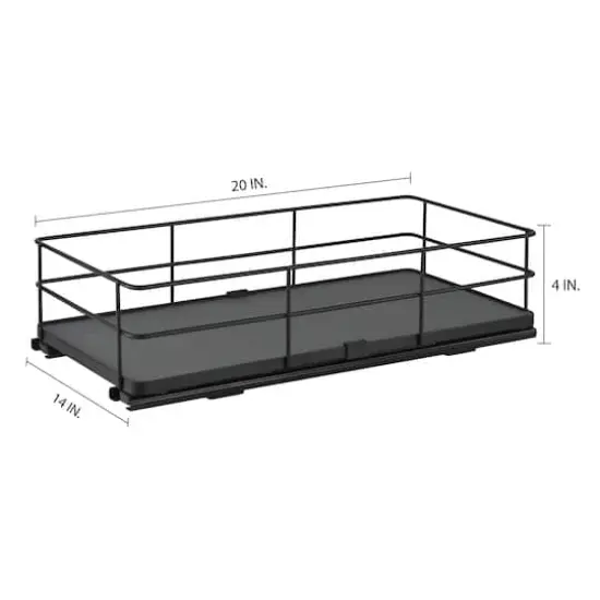 Organize It All Large Matte Black Slide Out Shelf Organizer {7}