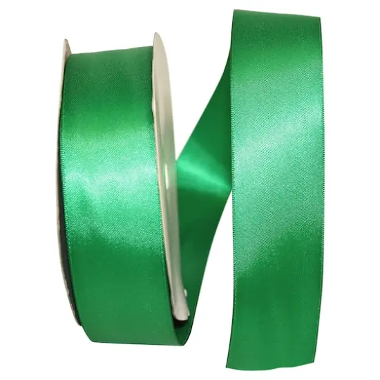 JAM Paper 1.5"x 50yd. Double Face Satin Ribbon Emerald {1}