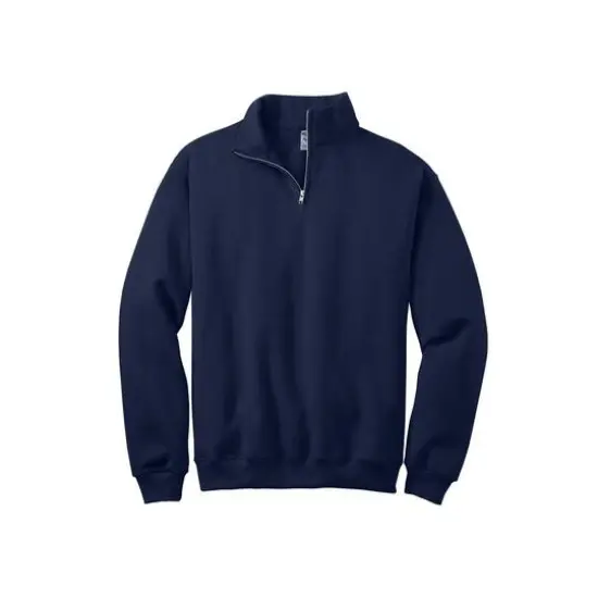 JERZEES&reg; NuBlend&reg; 1/4-Zip Cadet Collar Sweatshirt Navy {1}