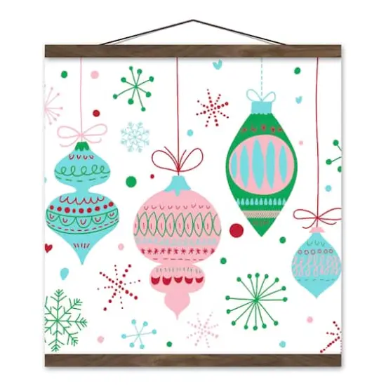 Retro Funky Ornaments 16x16 Teak Hanging Canvas {1}