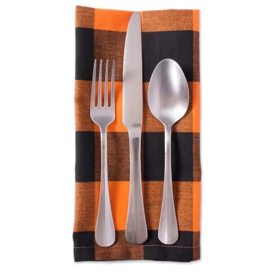 DII&reg; Buffalo Check Oversized Napkin, 6ct. Orange/Black {4}