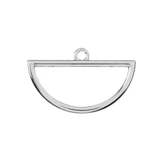 John Bead 30mm Silver Half Circle Beadwork Pendants, 4ct. {1}