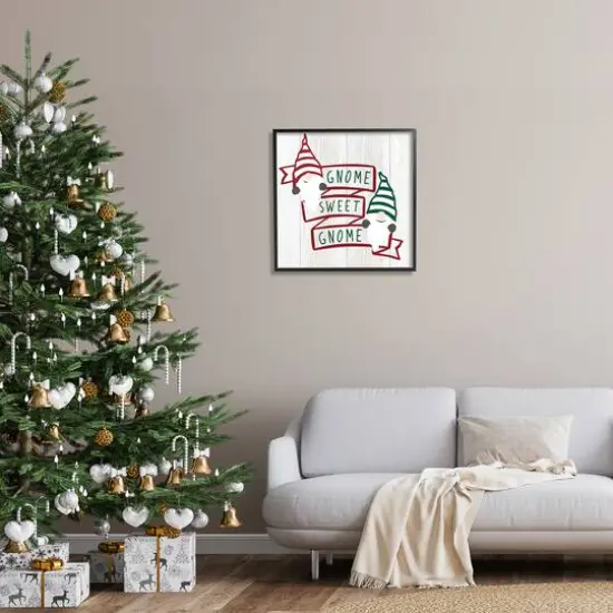 Stupell Industries Sweet Gnome Banner Phrase Framed Giclee Art Black {3}