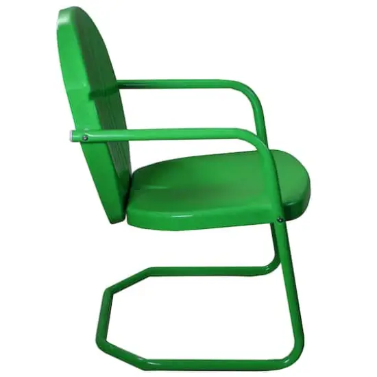 34" Outdoor Retro Tulip Armchair Green {6}