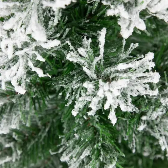 22" Unlit Flocked Pine Artificial Christmas Tree in Burlap Base {7}