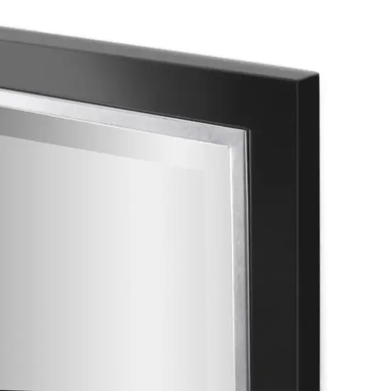 Brushed Black/Chrome Metal Framed Beveled Edge Wall Mirror - 30" x 40" {4}