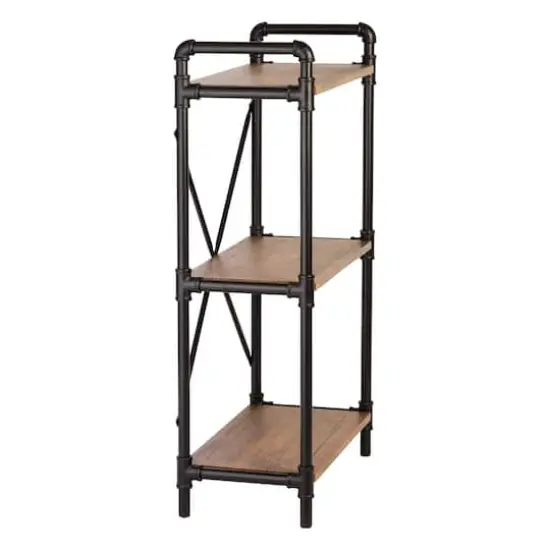 Honey Can Do 3-Tier Industrial Black Bookshelf {6}