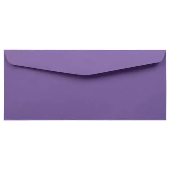 JAM Paper 4" x 9.5" Colored Business Window Envelopes, 50ct. Violet Recycled {4}