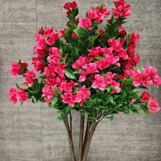 GreenSmart Dekor 4ft. Artificial Bougainvillea Plant in Black Pot  {6}
