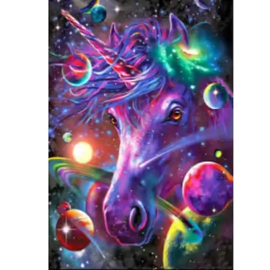 Sparkly Selections Beginner Space Unicorn Diamond Painting Kit, Round Diamonds {1}