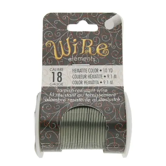 The Beadsmith&reg; Wire&trade; Elements 18 Gauge Tarnish-Resistant Wire Hematite {1}