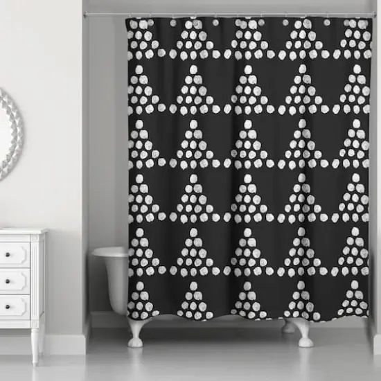 Stacked Triangle Dots Shower Curtain Black {3}