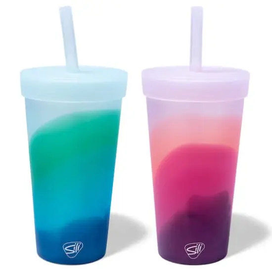 Silipint&reg; 22oz. Mountain Air & Desert Sun Silicone Straw Tumblers {1}