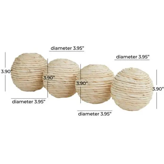 Beige Handmade Jute Orbs & Vase Filler Set {6}