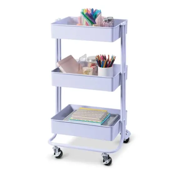Lexington 3-Tier Rolling Cart by Simply Tidy&reg; Lilac {3}