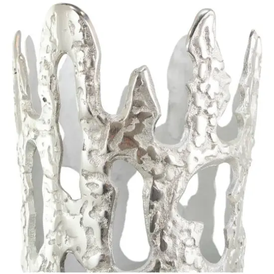 31" Contemporary Aluminum Melting Drip Vase Silver {8}