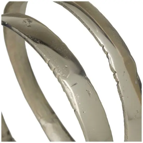 13" Aluminum Looped Abstract Sculpture Silver {6}