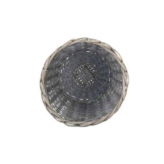 Household Essentials 7" Woven Wicker Waste Basket Gray {6}