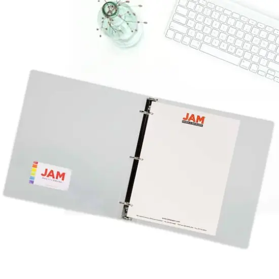 JAM Paper 2" Glass Twill Plastic 3-Ring Binder Clear {7}