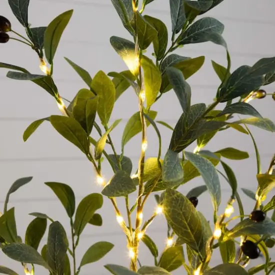 4ft. Pre-Lit Artificial Fruiting Olive Tree with Warm White LED Lights {4}