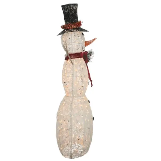 60" Crystal Snowman Decoration, Warm White LED Lights {6}